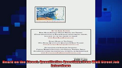 different   Heard on the Street Quantitative Questions from Wall Street Job Interviews