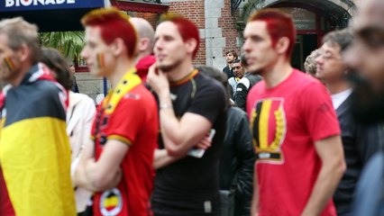 La fête dans le centre de Bruxelles avant Hongrie-Belgique