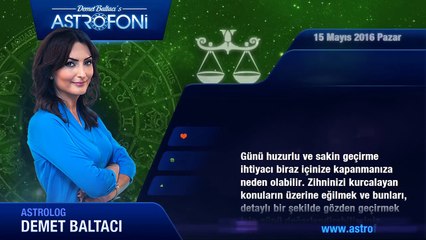 TERAZİ günlük yorumu 15 Mayıs 2016 Pazar