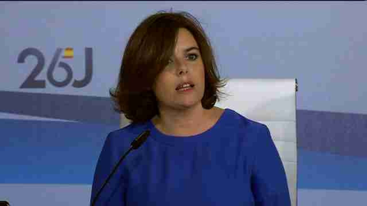 S.Santamaría anuncia el triunfo del PP con 137 diputados