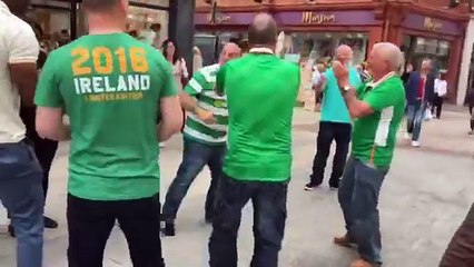 Ireland Fans Attempting To Breakdance On Grafton Street