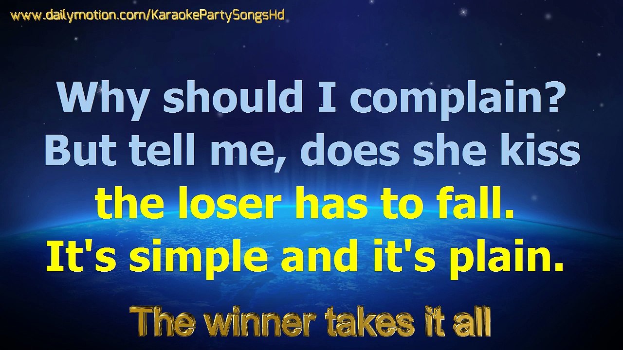 The winner takes it all by ABBBA - Karaoke Party Songs HD