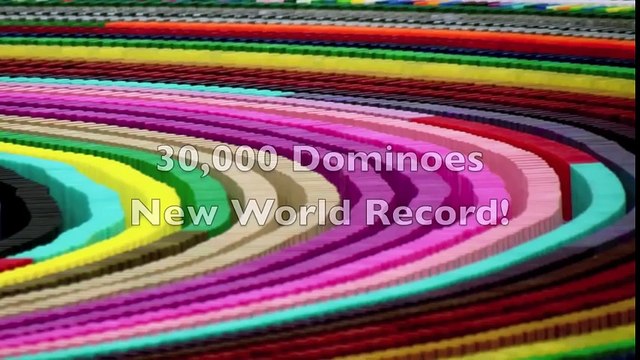 World Record: Most dominoes toppled in a spiral (30,000) complete Toppling