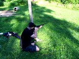 Firing a .22 rifle