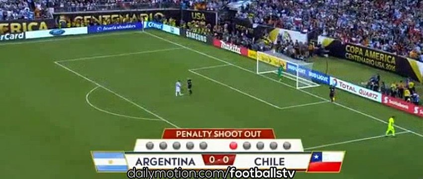 All Penalty Shootout - Argentina 2-4 Chile - Copa America Final - 27/06/2016 HD