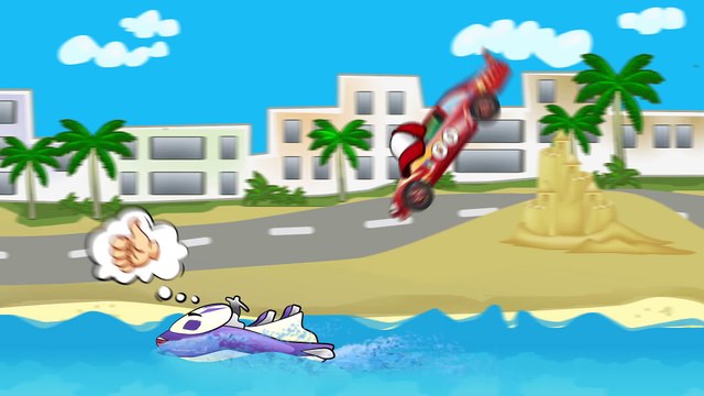✔ Racing Car against Water Bike. Race with obstacles / Car Cartoons for kids / 8 Series ✔