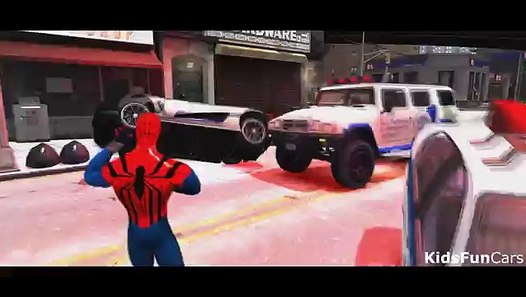  Polisi  spider man  di Mobil  Polisi  Kartun untuk anak Anak 