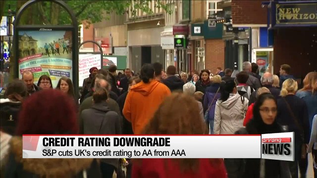 S&P cuts UK sovereign credit rating to 'AA'