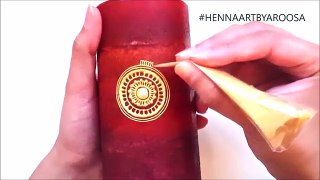 DIY Festive Henna Candle Decor _ Henna Art By Aroosa
