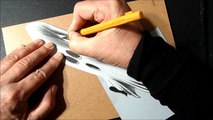 Drawing a 3D Ghost, Trick Art, Optical Illusion