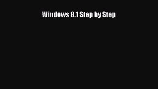 Read Windows 8.1 Step by Step PDF Free