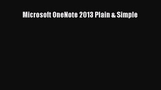Download Microsoft OneNote 2013 Plain & Simple Ebook Free
