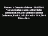Read Advances in Computing Science - ASIAN 2003 Programming Languages and Distributed Computation: