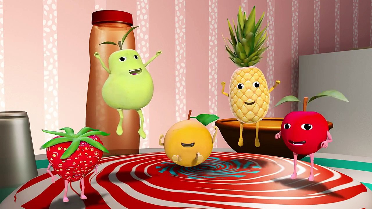 Five Little Fruit Jumping On Bed - Nursery Rhymes For Kids