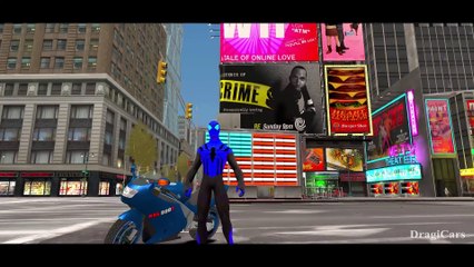 Blue Spiderman Colors & Blue Motorbike Nursery Rhymes   Children Songs with Action HD