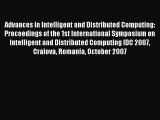 Read Advances in Intelligent and Distributed Computing: Proceedings of the 1st International