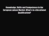 [PDF] Knowledge Skills and Competence in the European Labour Market: What's in a Vocational