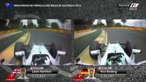 Lewis Hamilton Pole Lap Australia 2016 - Hamilton vs Rosberg Qualifying Onboard lap comparison