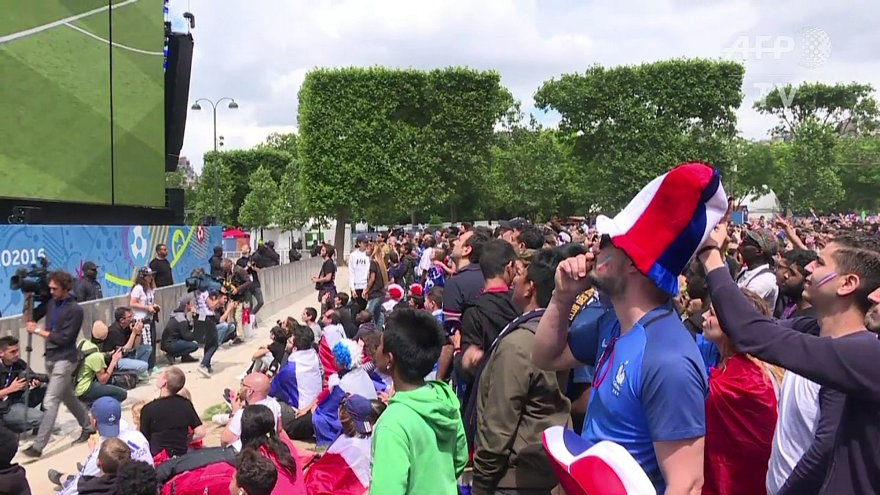 Les supporteurs français explosent de joie après la victoire face à l'Irlande