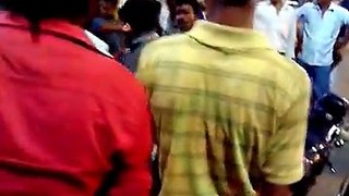 Auto valas beat a passenger like anything - Chaos Scene at Rohini Sec- 18 Metro Station, New Delhi.