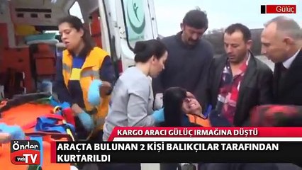 Kargo Aracı Gülüç Irmağına Düştü