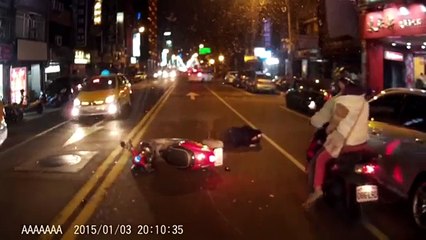 2015 January TAIWAN CRAZY CAR & SCOOTER ACCIDENTS !!!