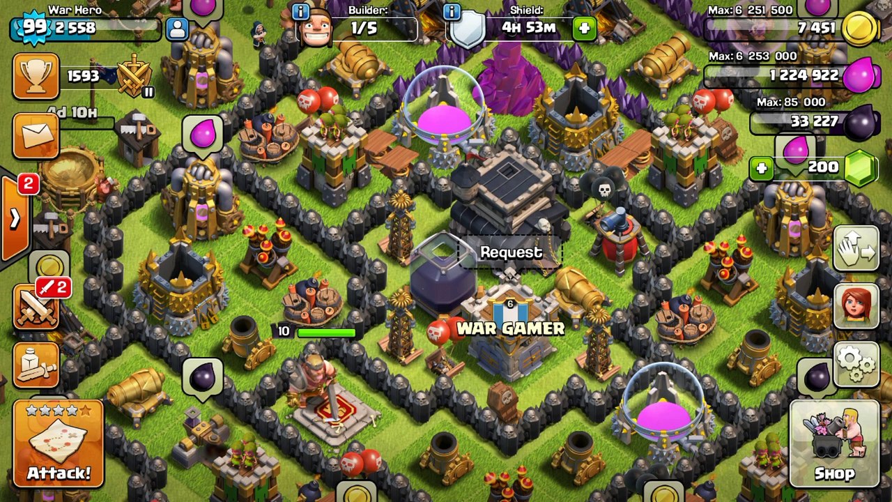 Clash Of Clans - War Attack - Against CUTE BOYS Clan - Dragon & Lightning spell Attack 26-06-2016