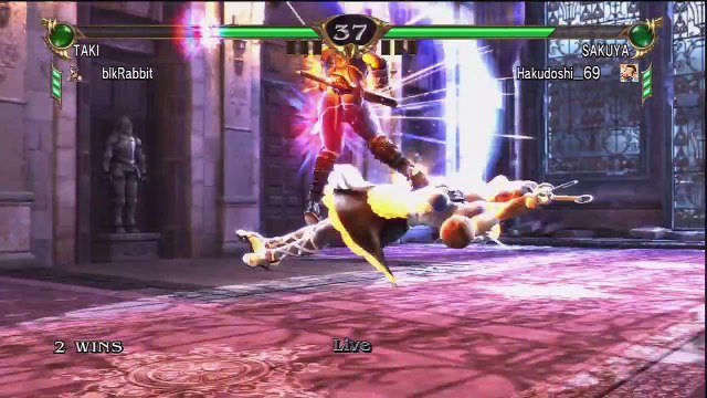 (SC4 6/20/12) Soul Calibur IV Online: blkRabbit (Taki) versus Hakudoshi_69 (Cervantes CC) 2nd