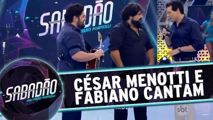 César Menotti e Fabiano cantam no palco