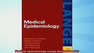 EBOOK ONLINE  Medical Epidemiology Lange Medical Books  FREE BOOOK ONLINE