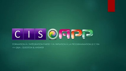 Formation a l'integration video 11a - Question & Answer 1