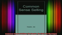 READ book  Common Sense Selling No Smoke No Fluff No Mystique Full EBook