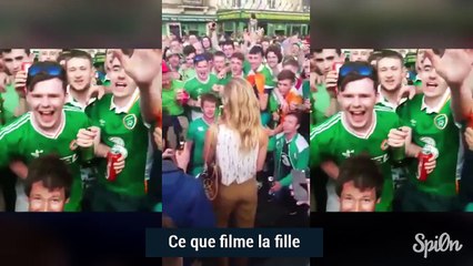 Les irlandais filmés dans Bordeaux avec une belle blonde ! Fantastiques supporters !