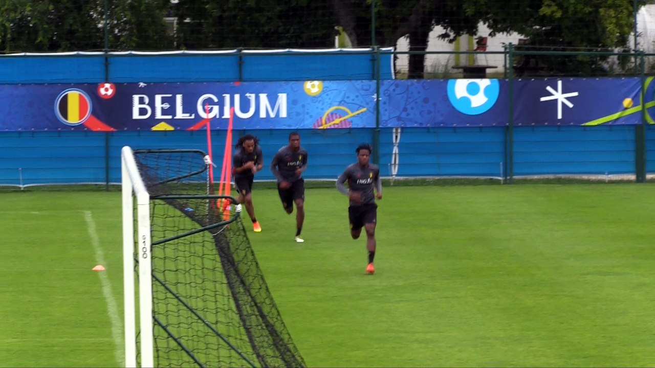 Entraînement dans la bonne humeur au lendemain de Hongrie-Belgique
