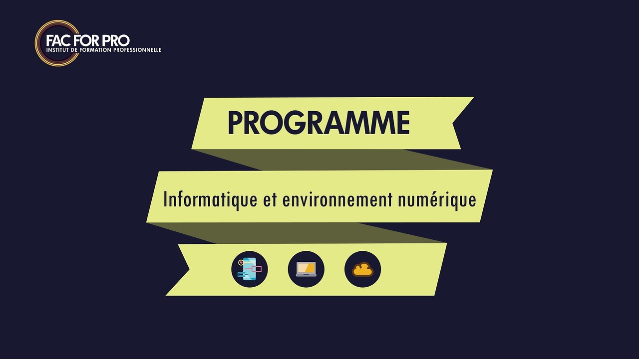 Informatique et environnement numérique - Formation FAC FOR PRO