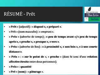 Prêt, près, pré : distinguer ces homophones