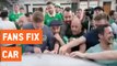 Irish Soccer Fans Fix Dented Car | Euro 2016