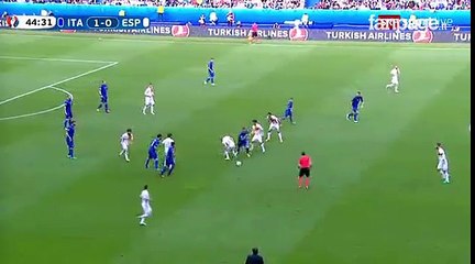 magnifico tunnel di De Rossi a Iniesta