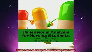 Free PDF Downlaod  Dimensional Analysis for Nursing Students  BOOK ONLINE