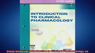 EBOOK ONLINE  Study Guide for Introduction to Clinical Pharmacology 5e  DOWNLOAD ONLINE