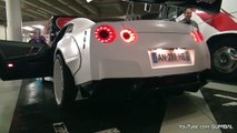 Liberty Walk Nissan GT-R WideBody w/ Akrapovic Exhaust! Start & Accelerations!