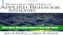 Read Research Methods in Applied Behavior Analysis  Ebook Free