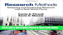 Read Research Methods: Designing and Conducting Research With a Real-World Focus  PDF Free