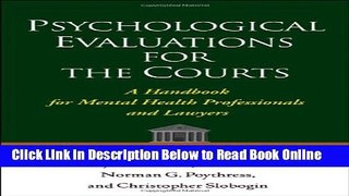 Read Psychological Evaluations for the Courts, Third Edition: A Handbook for Mental Health