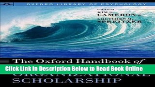 Read The Oxford Handbook of Positive Organizational Scholarship (Oxford Library of Psychology)