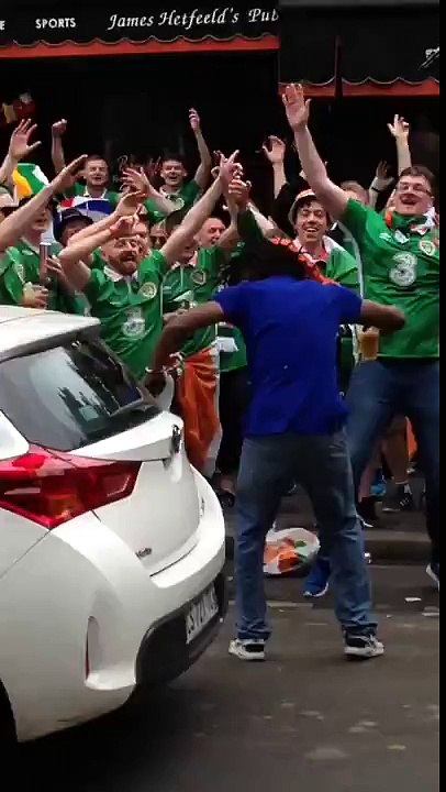 lol Irish fans singing Yaya-Kolo toure to some random black fella hahaha. #euro2016