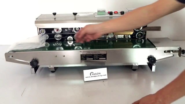 Máy hàn mép bao nhôm liên tục có in date FRD1000, máy ép bao cà phê, máy ép miệng bao nilon có đóng date
