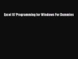 Read Excel 97 Programming for Windows For Dummies Ebook Free
