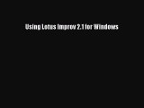 Download Using Lotus Improv 2.1 for Windows Ebook Free