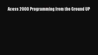 Read Acess 2000 Programming from the Ground UP Ebook Free